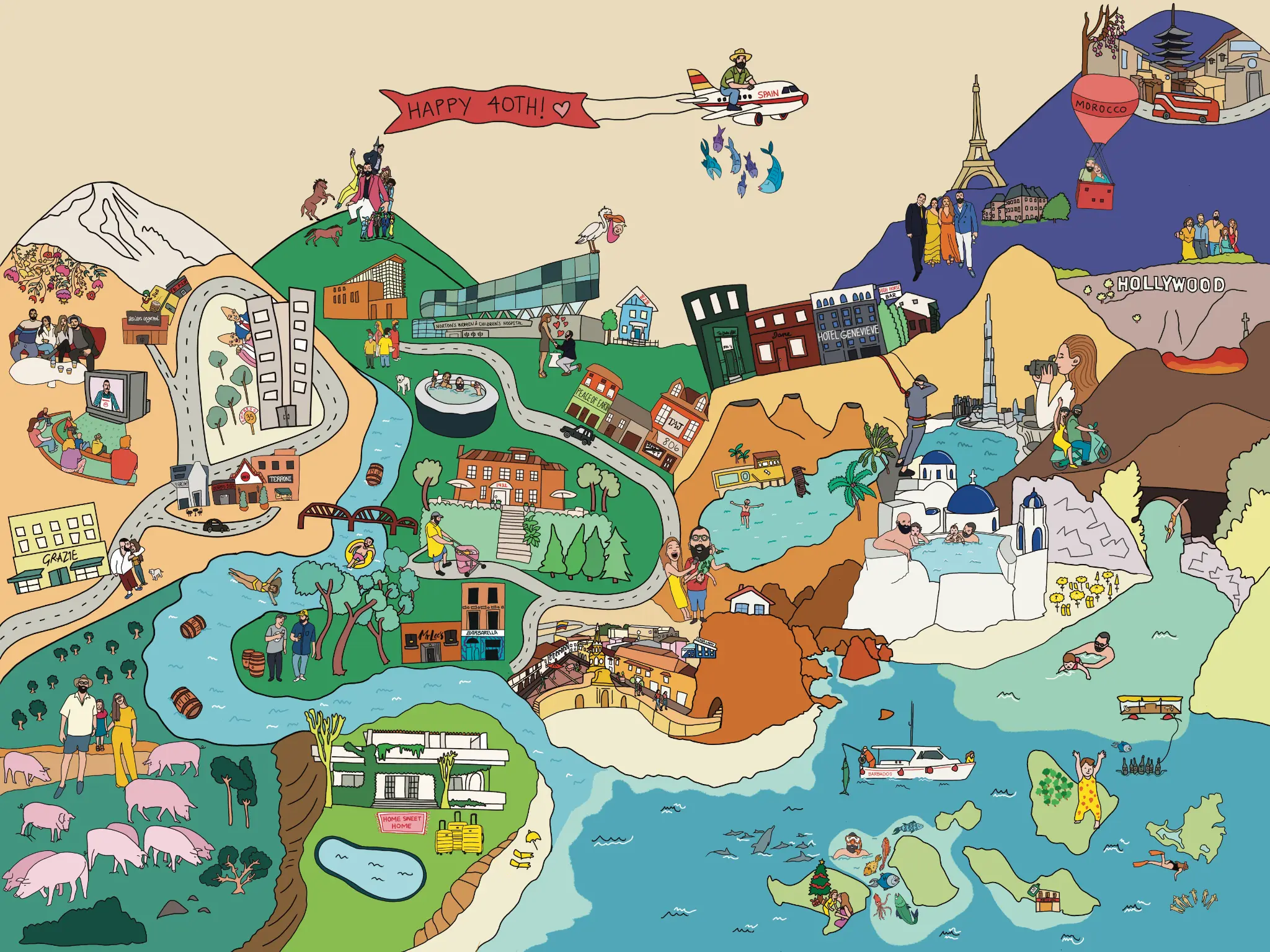 Michael Motamedi illustrated travel map